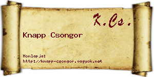 Knapp Csongor névjegykártya